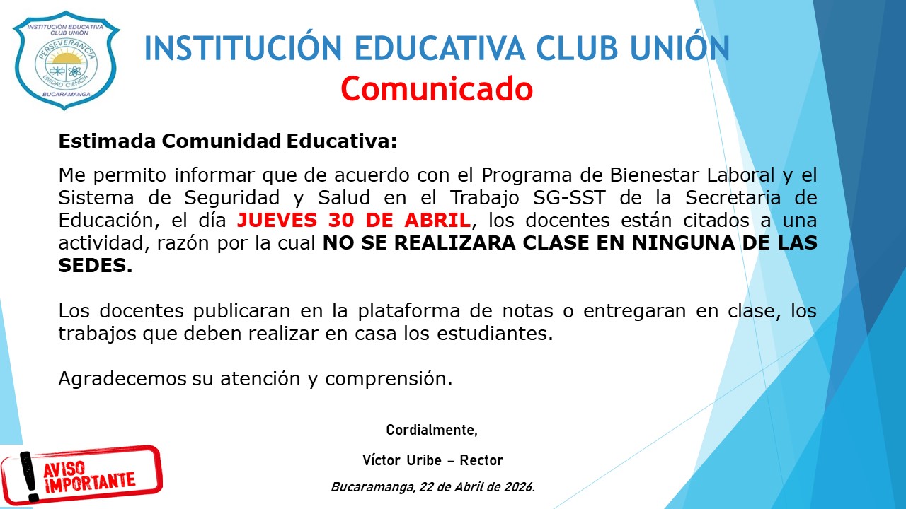 No clases abril 30